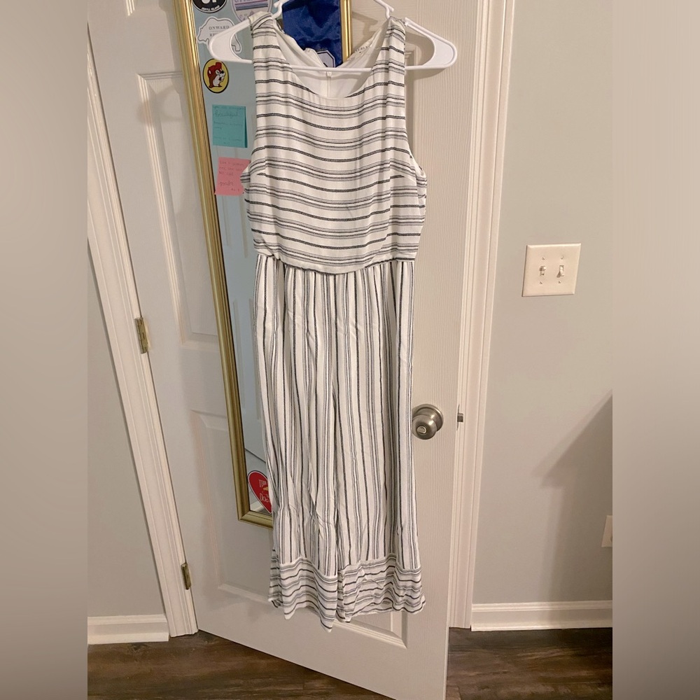Black and White Striped Romper